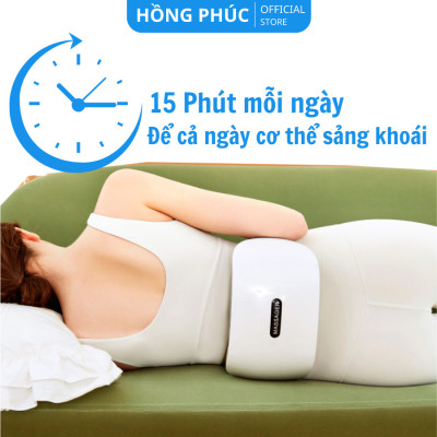 Máy massage bụng đa năng BM-B46, tích hợp đá nóng himalaya giúp tan mỡ bụng, chân đùi, an toàn cho người sử dụng