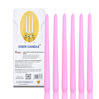 Hộp 6 Nến Thơm Taper Eden Candle FTRAMART EDC2331 (25cm) - Hồng