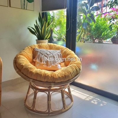 Ghế papasan size 1m ( nệm nhung cao cấp vàng)