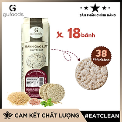 Bánh gạo lứt mầm ST25 GUfoods - Giàu chất xơ và GABA tự nhiên, Không chiên dầu, Không đường, Lành mạnh, Phù hợp Eat clean, Ăn vặt healthy, Thực dưỡng, Tập Gym, Thuần chay