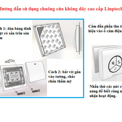 Chuông cửa không dây, không dùng pin, chống nước cao Linbell G1