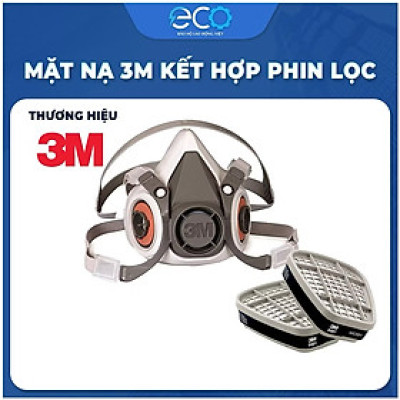 Bộ mặt nạ 3M lọc hơi hữu cơ 6100/ 6200 với phin lọc 6001, lọc hơi hữu cơ bằng than hoạt tính