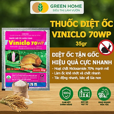 Thuốc Diệt Ốc Bươu Vàng Viniclo 70WP, GreenHome, Gói 35gr, Diệt Sạch Ốc, An Toàn Cho Lúa