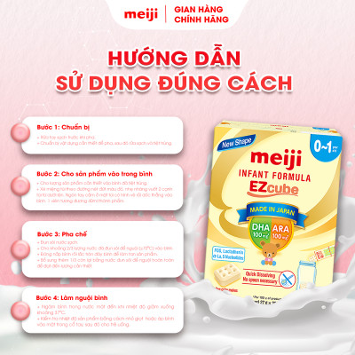 Combo Sản Phẩm Dinh Dưỡng Công Thức Meiji Infant Formula Ezcube (540g) & Meiji Growing Up Formula Ezcube (560g)