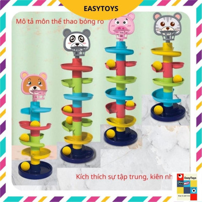 [Siêu sale] Đồ chơi trẻ em Tháp bóng lăn, cầu trượt thả bóng xoay vòng nhiều 7 tầng 7 bóng EASYTOYS giú