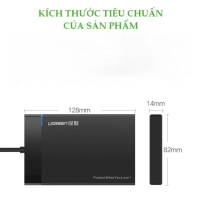 Ugreen UG30848US221TK 30CM dây tích hợp màu Đen Hộp đựng ổ cứng 2.5inch chuẩn SATA - HÀNG CHÍNH HÃNG