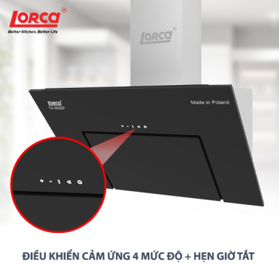 Máy Hút Mùi Kính Vát LORCA TA 6008P - 70cm - Hàng Chính Hãng Nhập Khẩu Ba Lan Sức Hút Lớn Êm Ái Tiết Kiệm