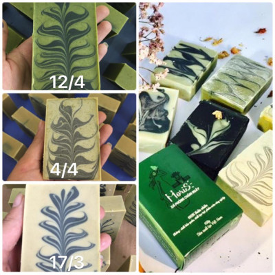 Xà Phòng Chùm Ngây Moris Handmade - 100% Từ Thiên Nhiên, Làm Sạch Sâu, Nuôi Dưỡng Da, An Toàn - Xà Bông chùm ngây - Moringa Soap (100gr). Tặng kèm túi lưới tạo bọt