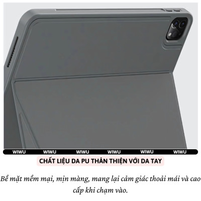 Case bao da bàn phím bluetooth V5.3 tích hợp trackpad / touchpad hiệu WIWU WM005 cho iPad Pro 11 13 inch M4 Pro 11 2020/21/22 Air 4/5/6/7 Gen 7 8 9 10.2 inch 10.5 inch - Bàn phím từ tính nam châm tháo rời, tích hợp giá đỡ - Hàng nhập khẩu
