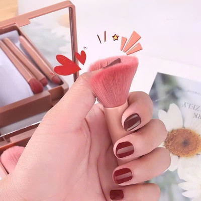 Set Cọ Trang Điểm 05 Cây Kèm Hộp Đựng và Gương Soi Cao Cấp Nội Địa Trung - HÀNG CHÍNH HÃNG MINIIN