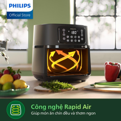 Nồi chiên không dầu Philips Hd9285/90, 7.2Lit - 2000w, Hàng Chính Hãng