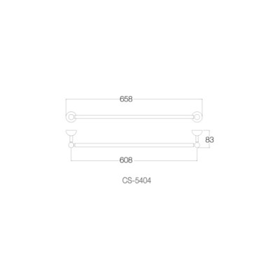 Thanh treo khăn 60cm - CS-5404 - INOX SUS 304 - Sản xuất tại Thái Lan 100%