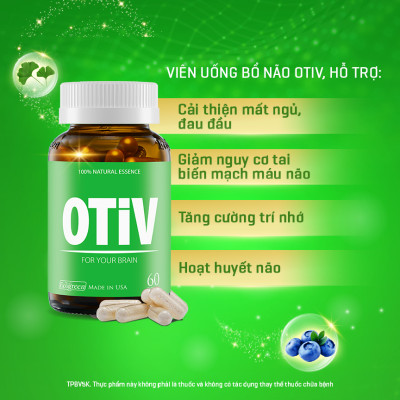 Combo 2 hộp OTIV bổ não 60 viên tặng 1 hộp 15 viên