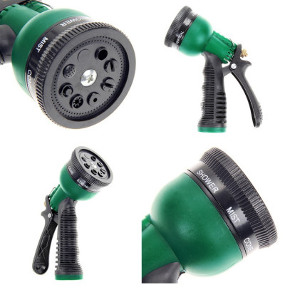 Vòi phun xịt nước rửa xe tưới cây tăng áp 8 chế độ 815621-1 (dây vàng dẹt-nối đen)