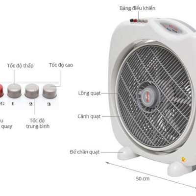 Quạt Bàn Đảo 3 Tấc Senko BD8860 - Màu Ngẫu Nhiên - Hàng chính hãng