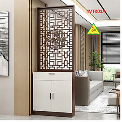 Vách ngăn phòng khách, vách ngăn tủ kệ bằng gỗ 4VTK01 - Nội thất lắp ráp Viendong adv