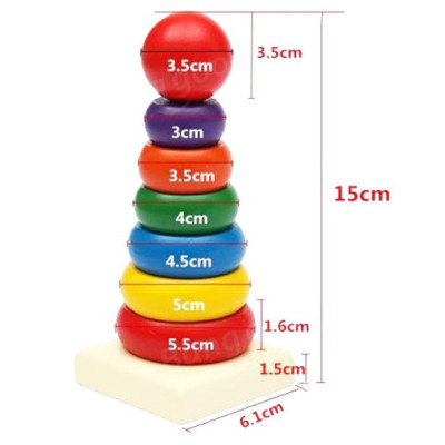Đồ chơi tháp cầu vồng gỗ size bé
