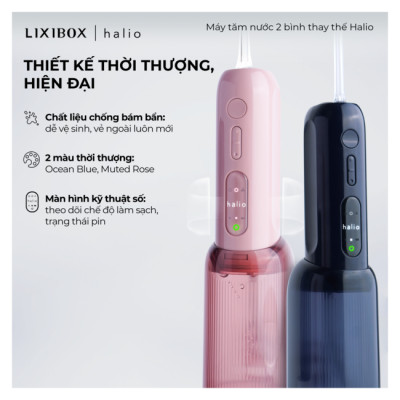 Máy Tăm Nước 2 Bình Thay Thế Halio UltraClean Express Hydro Floss Phiên Bản Nâng Cấp Dành Cho Răng Niềng