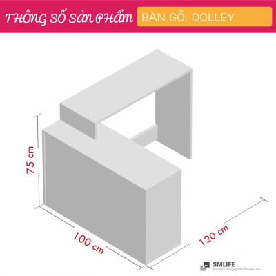 Bàn vi tính chữ L bằng gỗ công nghiệp MDF SMLIFE Dolley