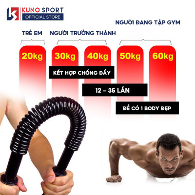 Combo 2 Dụng Cụ Tập Gym Kìm Bóp Tập Cơ Tay Lực Từ 5 Đến 60KG Tùy Chỉnh Có Bộ Đếm Số  Và Gậy Bẻ Tập Tay Power Twister Lực Bẻ Từ 20 Đến 60KG