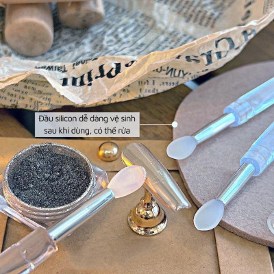 Cọ Chà Tráng Gương Silicon Trong Suốt Bám Bột Tán Màu Tráng Gương Siêu Tiện Lợi, Có Nắp, Dẻo Dai, Đàn Hồi Tốt, Sử Dụng Được Nhiều Lần