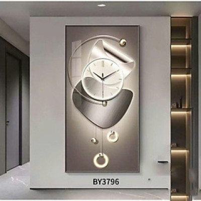 (ẢNH CHỤP THẬT) Tranh đồng hồ tráng gương họa tiết sang trọng 6 trang trí phòng khách, quà tân gia