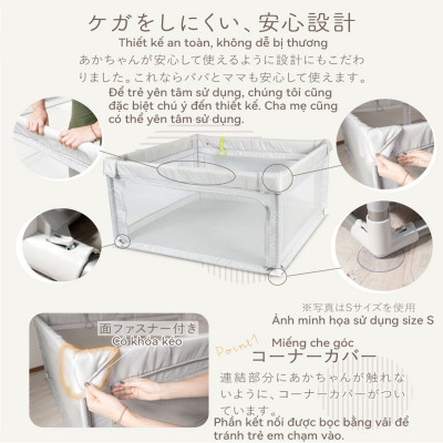 Lysin - quây cũi bằng vải lưới thoáng khí trong nhà giúp bảo vệ bé yêu vui chơi an toàn cách ly với thú cưng phát triển ý thức tự lập giúp bé tập đứng dễ thu dọn đồ chơi cho bé.