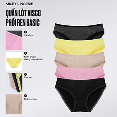 Combo 5 Quần Lót Visco Mềm Mại Phối Ren - Miley Lingerie 