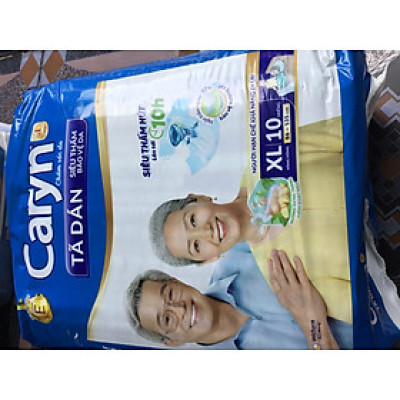 Tã Người Già Caryn Loại Dán Size XL 10 Miếng Vòng Hông 86 Đến 135 Cm - Tã Dán Caryn Người Già Size Đại XL10