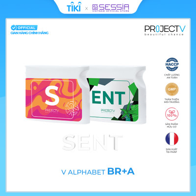 [TẶNG 5 TÚI PV ZIP] Thực Phẩm Sức Khoẻ S+ENT | V Alphabet - Ổn định đường tiêu hóa, Tăng cường dinh dưỡng thần kinh & Xương chắc khỏe - PROJECT V - Xuất xứ Pháp, Hàng Chính Hãng