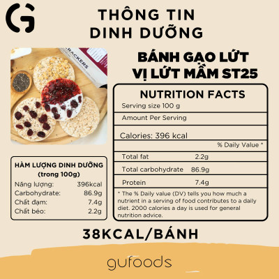 Combo 3 Gói Bánh Gạo Lứt Vị Lứt Mầm ST25 (Mỗi Gói 170g) - Thực Phẩm Bổ Sung Dinh Dưỡng Cho Người Tiểu Đường, Người Ăn Chay, Ăn Kiêng, Giảm Cân, Tập Gym, Eat Clean, Hàm Lượng Chất Xơ Cao