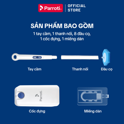 Cây Cọ Bồn Cầu, Cọ Toilet 2 Trong 1, Đầu Cọ Thay Thế Miếng Lau Có Chất Tẩy Rửa Hương Thơm, Dán Tường Parroti Slim - SL04