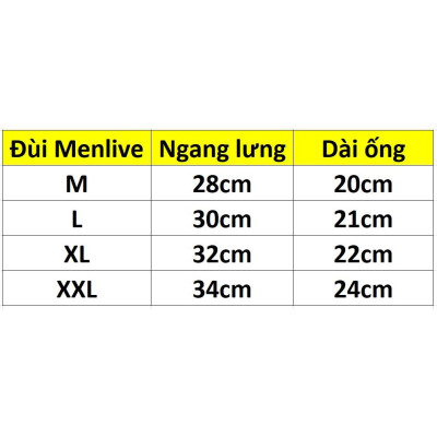 Combo 5 Quần Lót Đùi Nam Thun Lạnh Lưng Nhỏ Menlive ML3 – Mát Lạnh, Co Giãn 4 Chiều