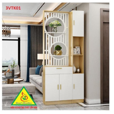 Vách ngăn phòng khách nhà bếp, Tủ kệ vách ngăn phòng 3VTK01A - Nội thất lắp ráp Viễn Đông ADV