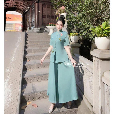 Set bộ đi chùa cho nữ dịu dàng xinh xắn SJ14