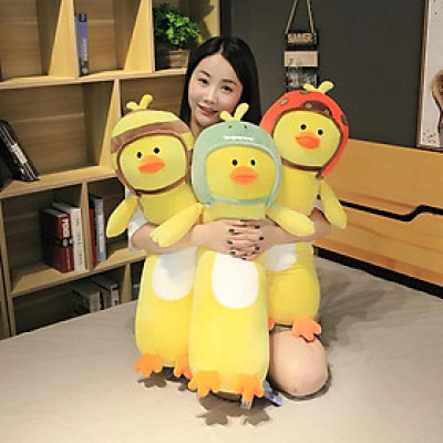 Gấu bông con vịt vàng dễ thương - Size từ 70cm đến 1m3 - Quà tặng gấu bông vịt đội nón bảo hiểm cute.