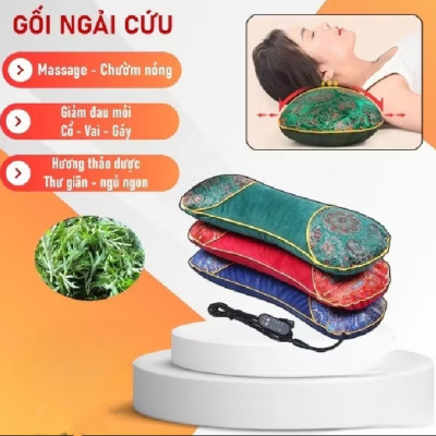 Gối ngải cứu điện giúp ngủ ngon giảm đau mỏi