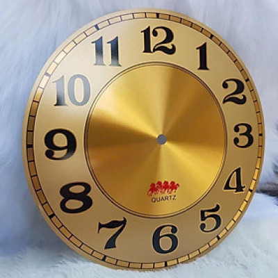 Mặt Số Đồng Hồ Treo Tường Nhôm Nhũ Đồng – Kiểu Số Học Trò / La Mã – Đường Kính 20cm, 22cm, 25cm – Decor Cao Cấp