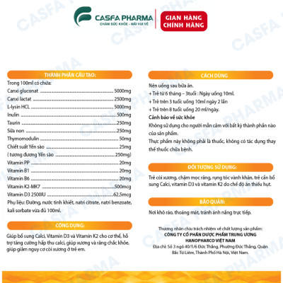 Canxi Hữu Cơ cho Bé Canxi BOBBY, L Lysine, D3K2, Hỗ Trợ Phát Triển Chiều Cao, 20 gói