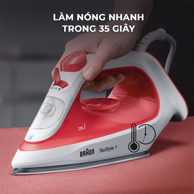 Bàn ủi hơi nước Braun SI1019RD - Hàng chính hãng