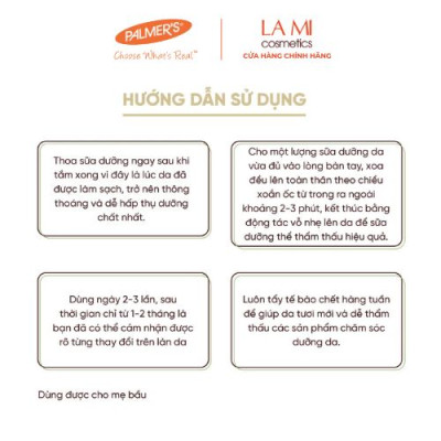 Sữa dưỡng thể dưỡng ẩm Bơ Hạt Mỡ Palmer