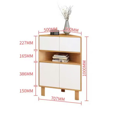 Nội thất phòng khách Tủ tam giác tiết kiệm không gian Tủ tường hiện đại đa chức năng cho gia đình Tủ gỗ lưu trữ góc