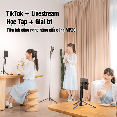 Cây quay điện thoại, livestream, tik tok, video đôi MP-20, gậy selfie tự sướng gấp gọn, máy tính bảng, học tập online, hàng chính hãng