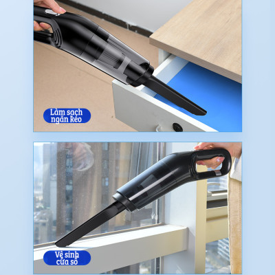 Máy Hút Bụi Cầm Tay Không Dây Damas DA113C - Lực Hút Mạnh Mẽ 16000PA - Đa Năng Hút Bụi Khô Và Ướt - Máy Hút Bụi Ô Tô, Hút Bụi Gia Đình - Hàng Chính Hãng