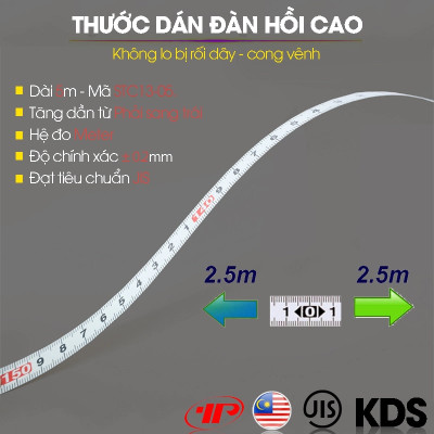 Thước dán đo từ giữa sang 2 bên Nhật Bản KDS 