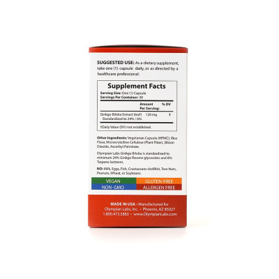 Viên uống bổ não Olympian Labs Ginkgo Biloba 120 mg Mỹ 30 viên giúp tăng tuần hoàn não