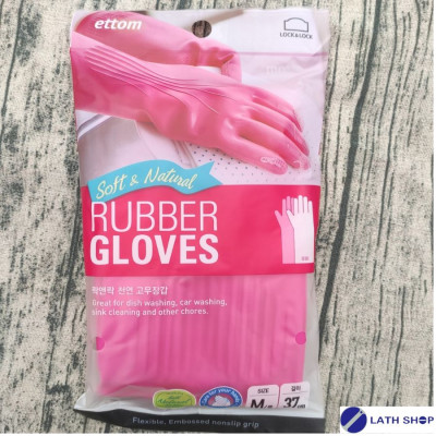 Găng Tay Cao Su Tự Nhiên - Thông Thường Lock&Lock- ETM805Y-Hồng