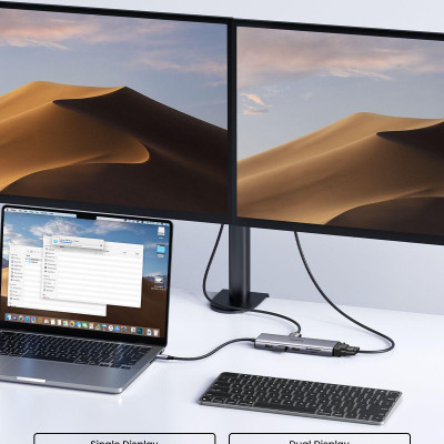 Ugreen UG15601CM498TK USB type C sang 1 x HDMI 4K30hz + 1 x VGA xuất cùng lúc + 1 x RJ45 1Gbps + TF + SD + 3 x USB 3.0 + 1 x 3.5mm NO MIC + 1 x USB-C PD 100W Bộ chuyển 10in1 - HÀNG CHÍNH HÃNG