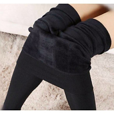 Quần vớ tất nữ freesize màu đen bên trong lót lông nỉ dày ấm giữ nhiệt tốt mùa thu đông - Quần legging dáng dài dẫm gót dễ dàng phối đồ cho người mặc vỏ tím xuất nhật - HÀNG LOẠI 1