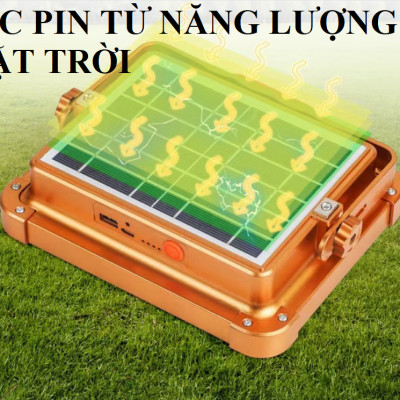 Đèn tích điện năng lượng mặt trời 300W siêu sáng sạc bằng năng lượng mặt trời hoặc điện có cổng USB sạc điện thoại chống nước  đèn led đèn năng lượng mặt trời xách tay